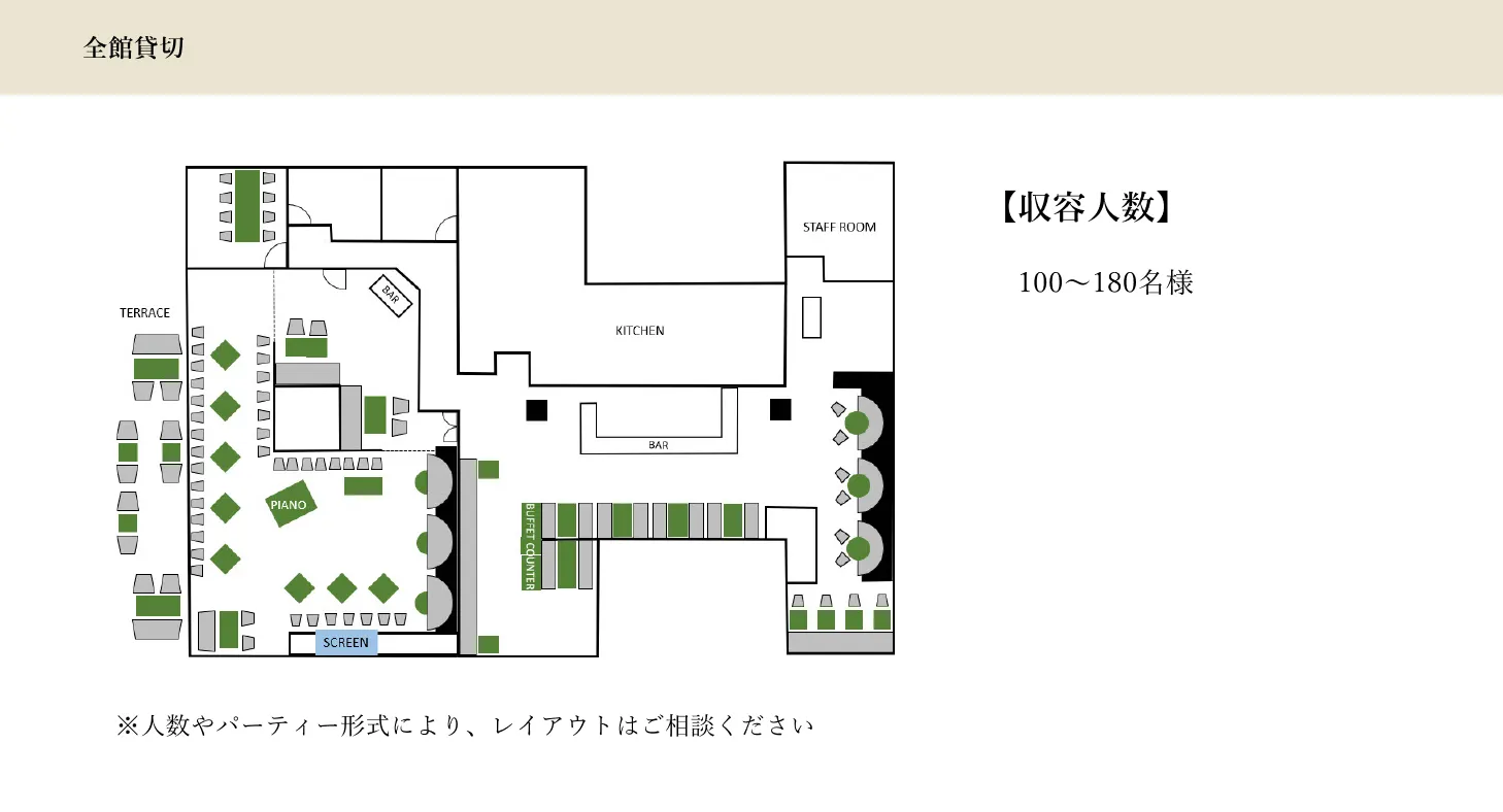 会場レイアウト図(全館貸切)