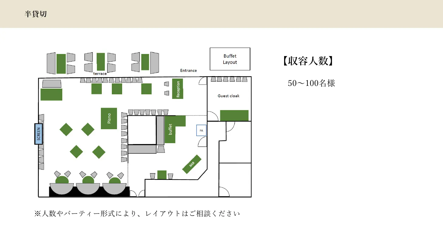 会場レイアウト図(半貸切)